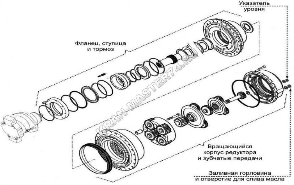 Механизм поворота КС-2574.28.100 (Редуктор поворота) автокранов
