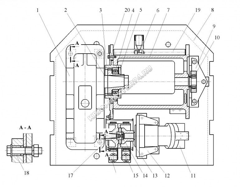 Редуктор поворота крана ивановец схема