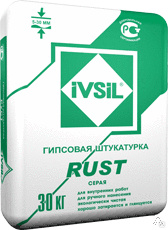 Штукатурка гипсовая для ручного нанесения для внутренних работ IVSIL RUST от 5 до 30 мм 