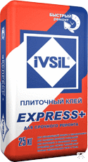 Клей плиточный IVSIL EXPRESS+ для внутренних и наружных работ
