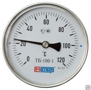Термометр биметаллический общетехнический, осевое исполнение МЕТЕР ТБ-1 