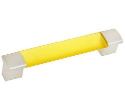 96мм ручка-скоба прямоугольная мебельная, желтая