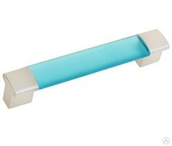 96мм ручка-скоба прямоугольная мебельная, синяя 