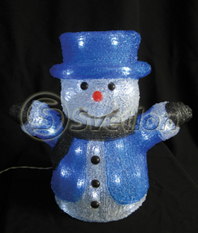 Световая фигура "снеговик" LED 3D с адаптером и сетевым шнуром D6018 H:31см