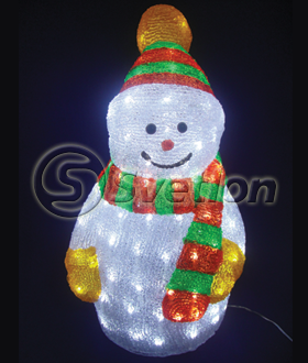 Световая фигура "снеговик" LED 3D с адаптером и сетевым шнуром D6027 H:50см