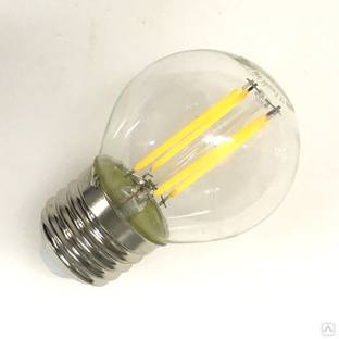 Лампа светодиодная LED 5вт Е27 белый шар FILAMENT (LB-61)  