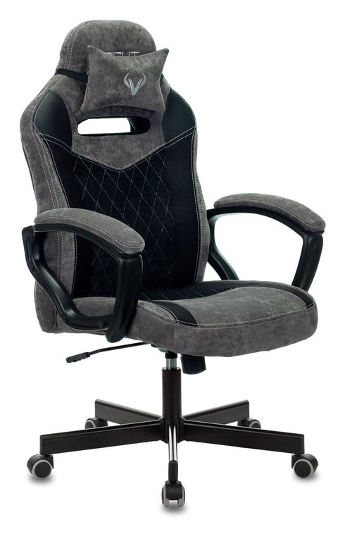 Кресло игровое Бюрократ VIKING 6 KNIGHT Fabric черный с подголовником