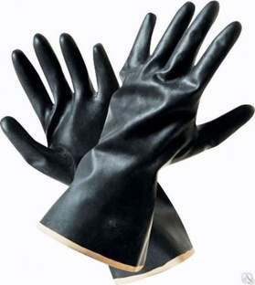 Перчатки технические латексные КЩС тип 1, черные 
