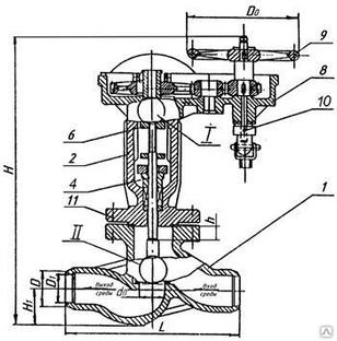 Клапан запорный (вентиль) Т-113б с цилиндрическим приводом #1