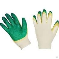 Перчатки Х/Б обливные с 2-слой латекс зелен.желтый 