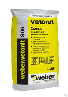 Смесь цементная для ремонта бетона Weber Vetonit S 06 