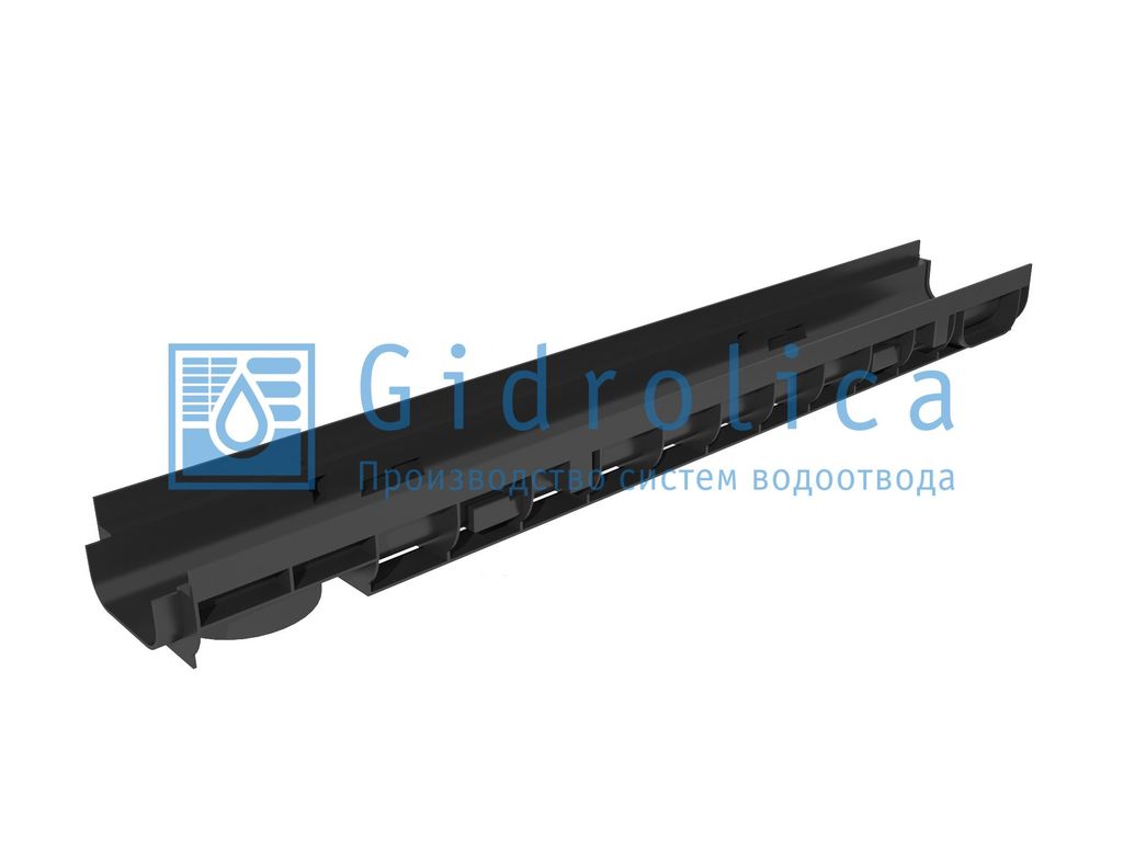 Водоотводный лоток пластиковый Gidrolica Pro ЛВ-10.14,5.08 DN100 H80
