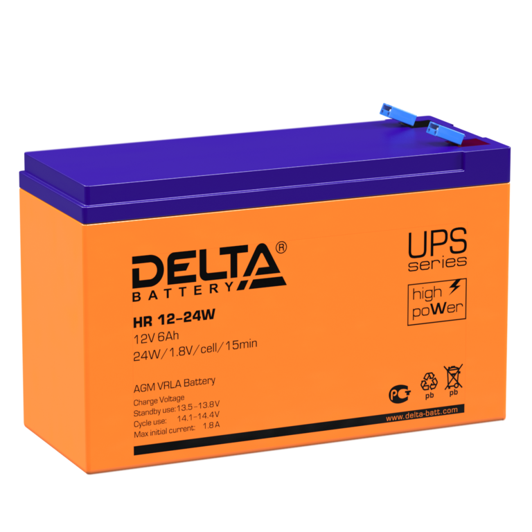 Delta HR 12 - 24W Аккумулятор 12В 6Ач