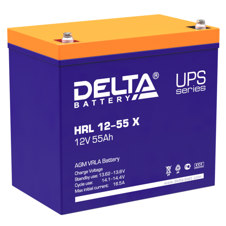 Delta HRL 12 - 55X Аккумулятор 12В - 55Ач