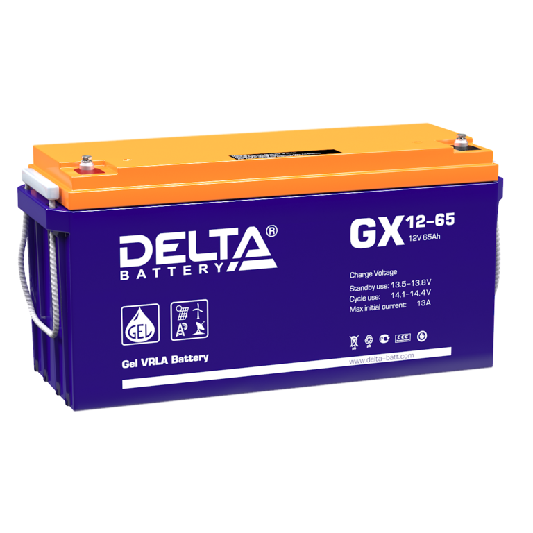 Гелиевый аккумулятор DELTA GX 12 - 65 12В - 65Ач АКБ 12 - 65