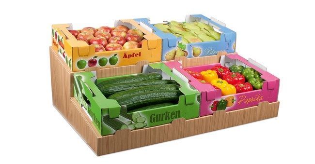 Лоток картонный для яблок , фруктов и овощей