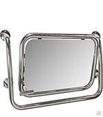 Зеркало для инвалидов поворотное нержавеющее с ручкой и поручнем 400х600 мм.
