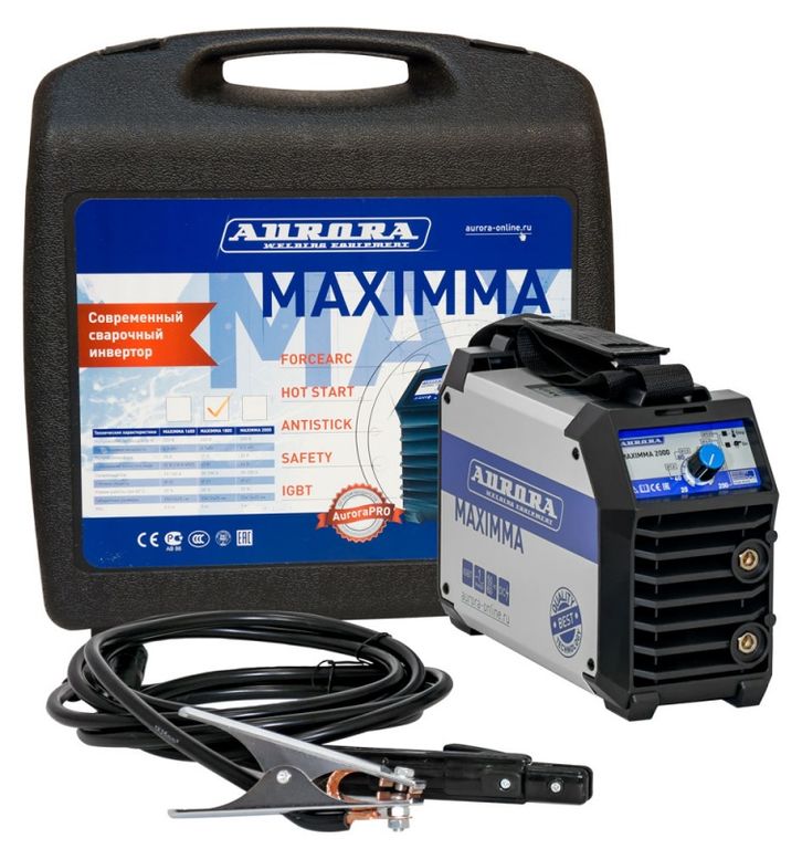 Сварочный инвертор серии MAXIMMA 1800 20 – 180 A 30% (40ºC) 7.8 кВА 5 кг