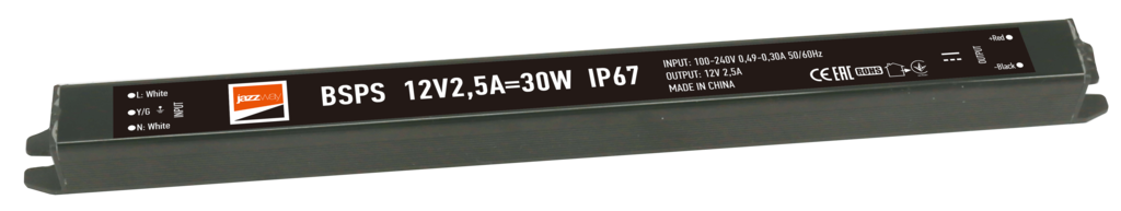 Драйвер LED 30Вт 12В IP67 JazzWay