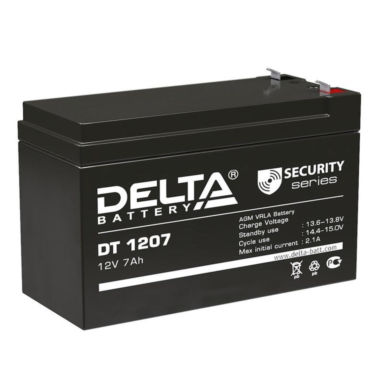 Аккумулятор ОПС 12 В 7А.ч Delta DT 1207
