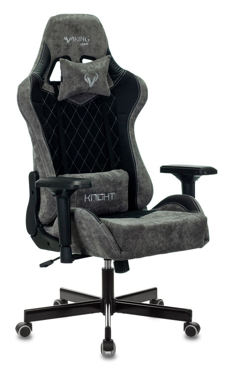 Кресло игровое Бюрократ VIKING 7 KNIGHT Fabric черный текстиль/эко.кожа