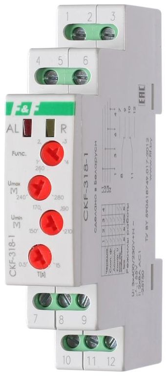 Реле контроля наличия и чередования фаз CKF-318-1 (аналог РНПП-311М) F&F EA04.002.007