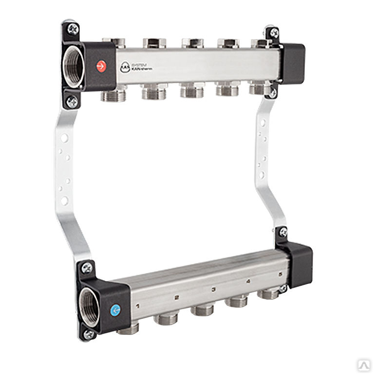 Коллектор на 2 контура из нержавеющей стали KAN-therm InoxFlow UVN с ...