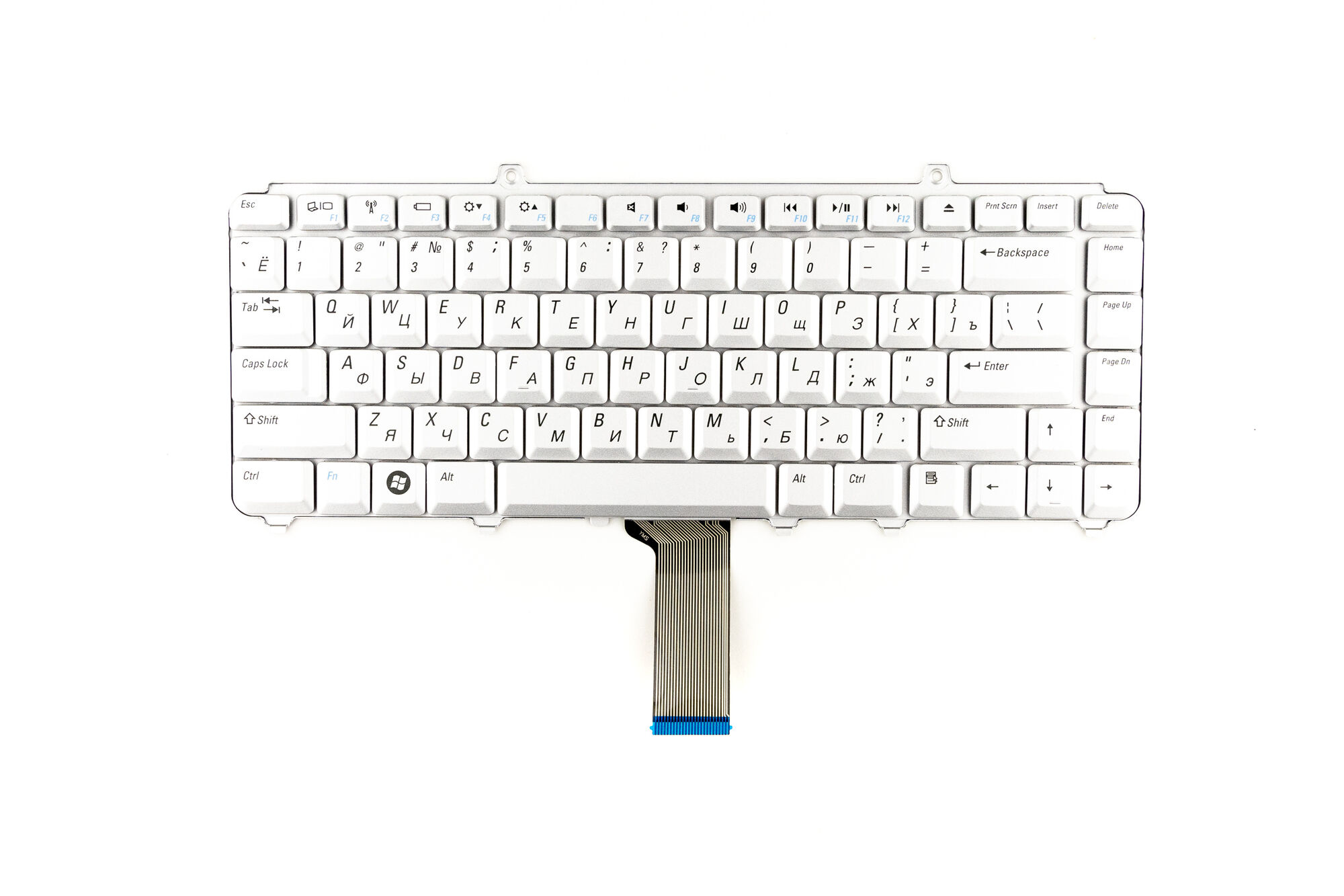 Клавиатура для ноутбука Dell 1520 1525 1545 Серебристая p/n: NSK-D9201 0JM629, 0NK844, 0RN127