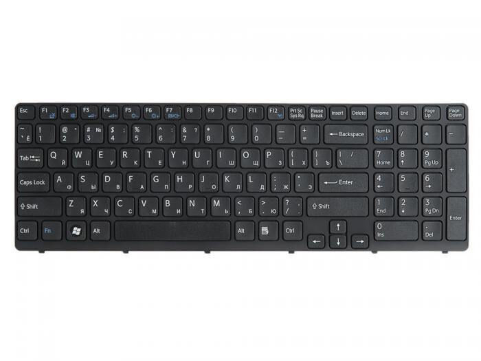 Клавиатура для ноутбука Sony SVE15 SVE17 черная с подсветкой p/n: 9Z.N6CBW.G0R, 9Z.N6CSW.G0R