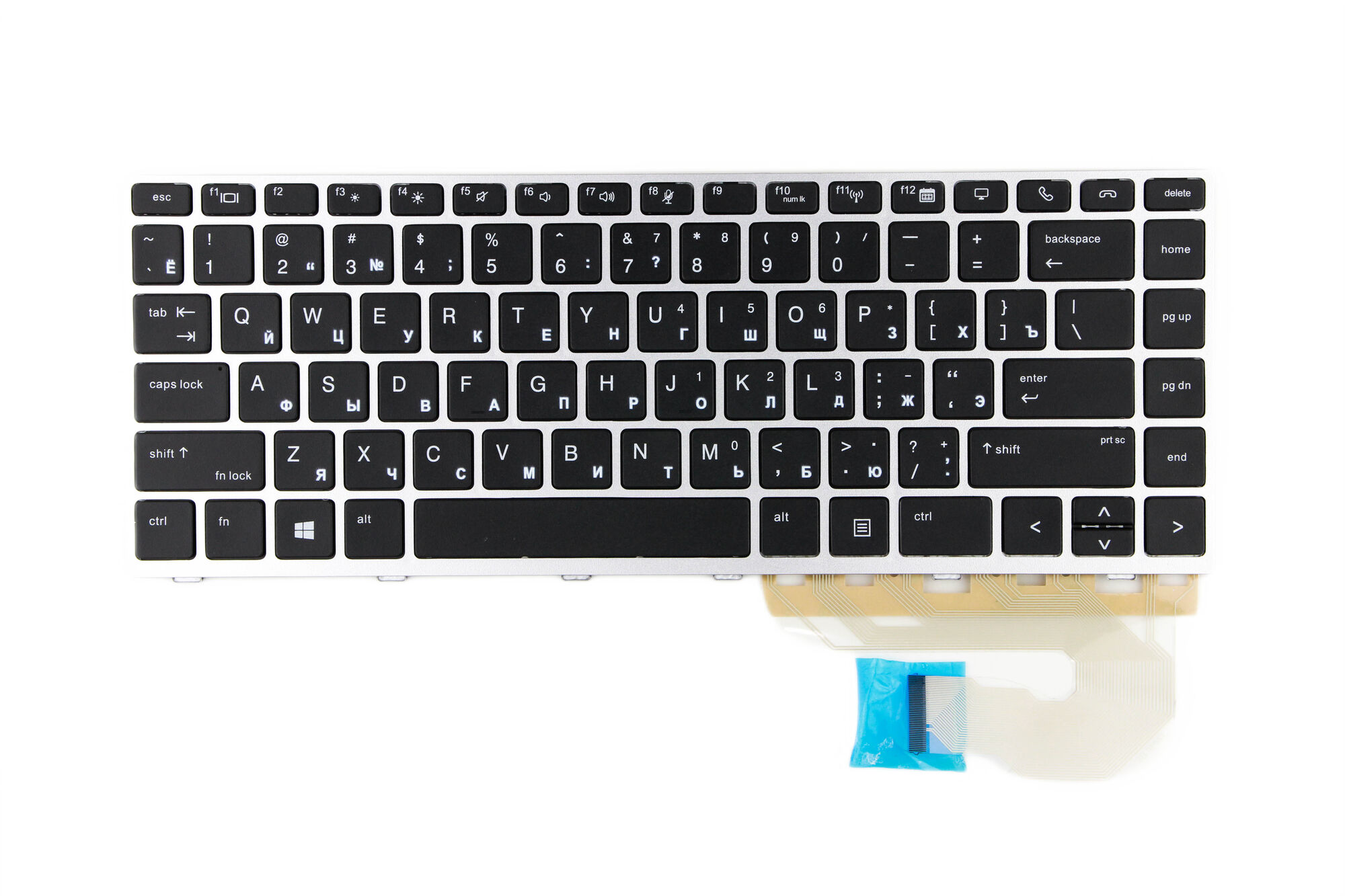 Клавиатура для HP 740 G5 840 G5 черная с серой рамкой p/n: V162726B1