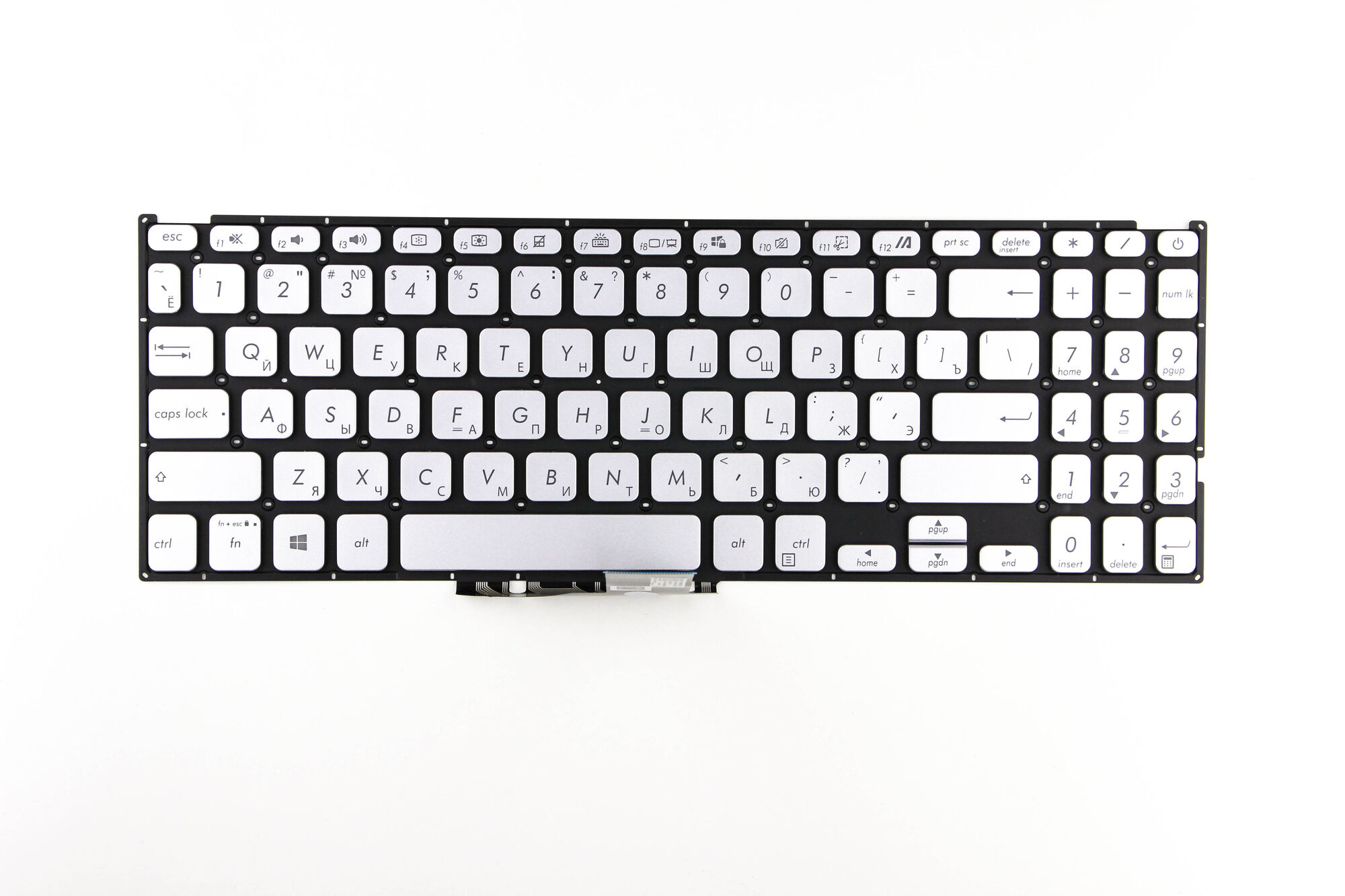 Клавиатура для Asus X509U F509U серебро с подсветкой p/n: 0KN1-AH3RU22, 0KNB0-560ERU00