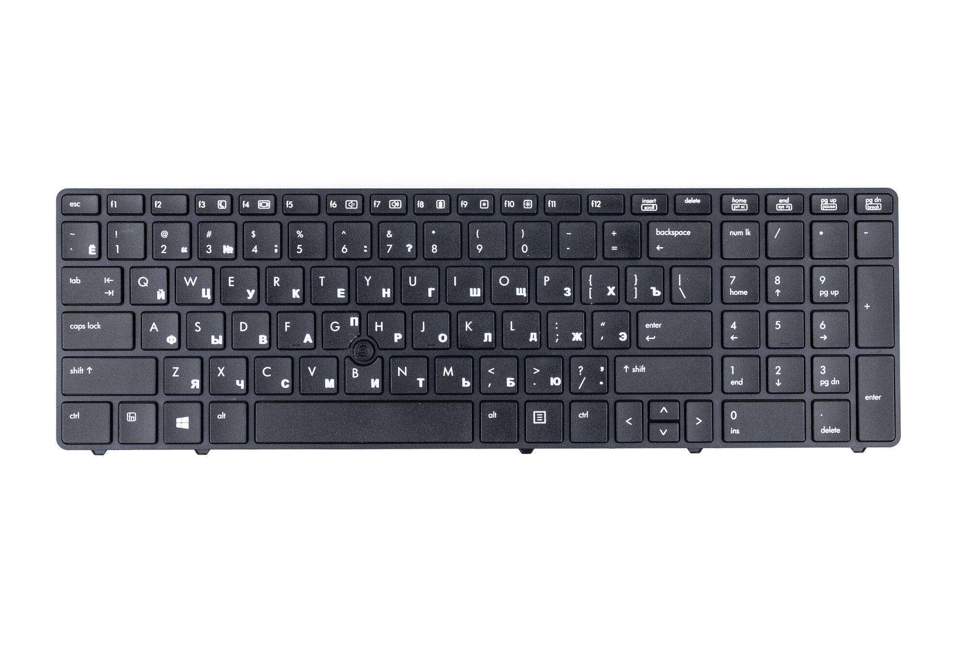 Клавиатура для HP 6560b Elitebook 8560p c Trackpoint черная рамка p/n: 641179-251, 641180-251