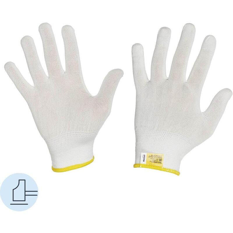 Перчатки рабочие защитные Manipula Specialist Микрон TNY-24/MG101 нейлоновые белые (15 класс, размер 8, M, 10 пар в упак