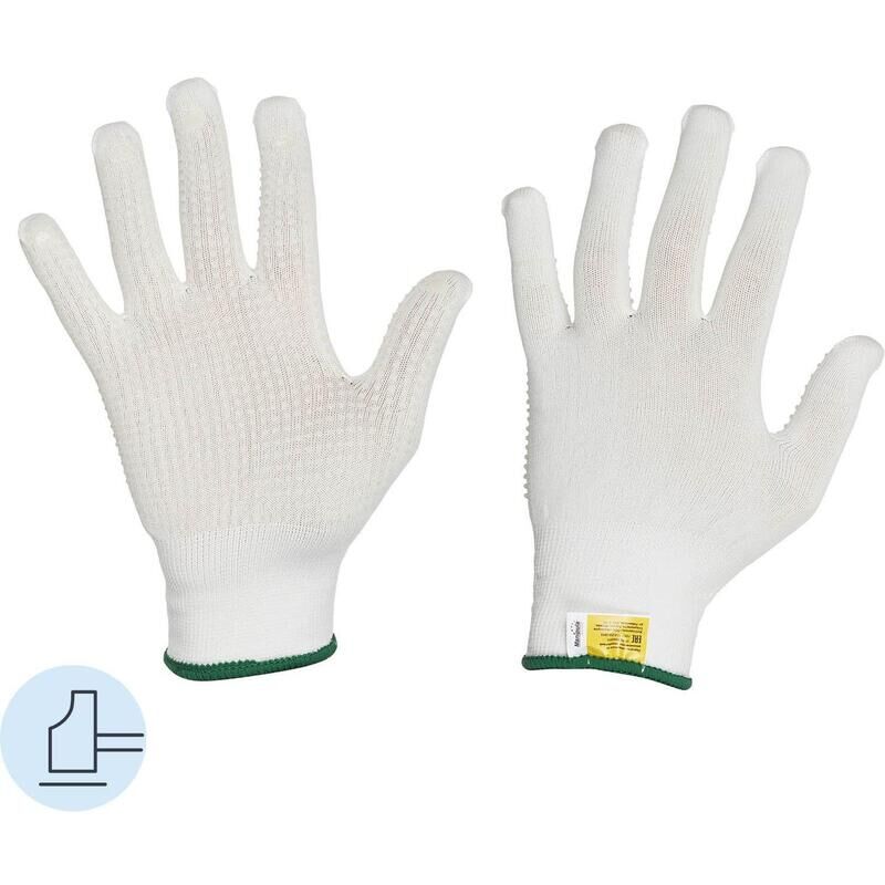 Перчатки рабочие защитные Manipula Specialist Микрон TNG-27/MG111 нейлоновые с ПВХ покрытием белые (15 класс, размер 9,