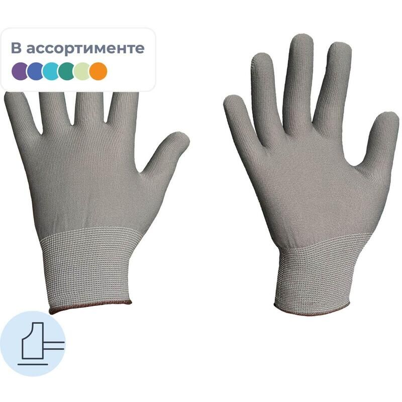 Перчатки рабочие защитные СВС полиэфирные (15 класс, размер 7-9 (M)) nl16no