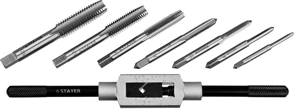 STAYER MaXCut, 8 предметов, инструментальная сталь, набор метчиков (28016-H8) 28016-H8_z01
