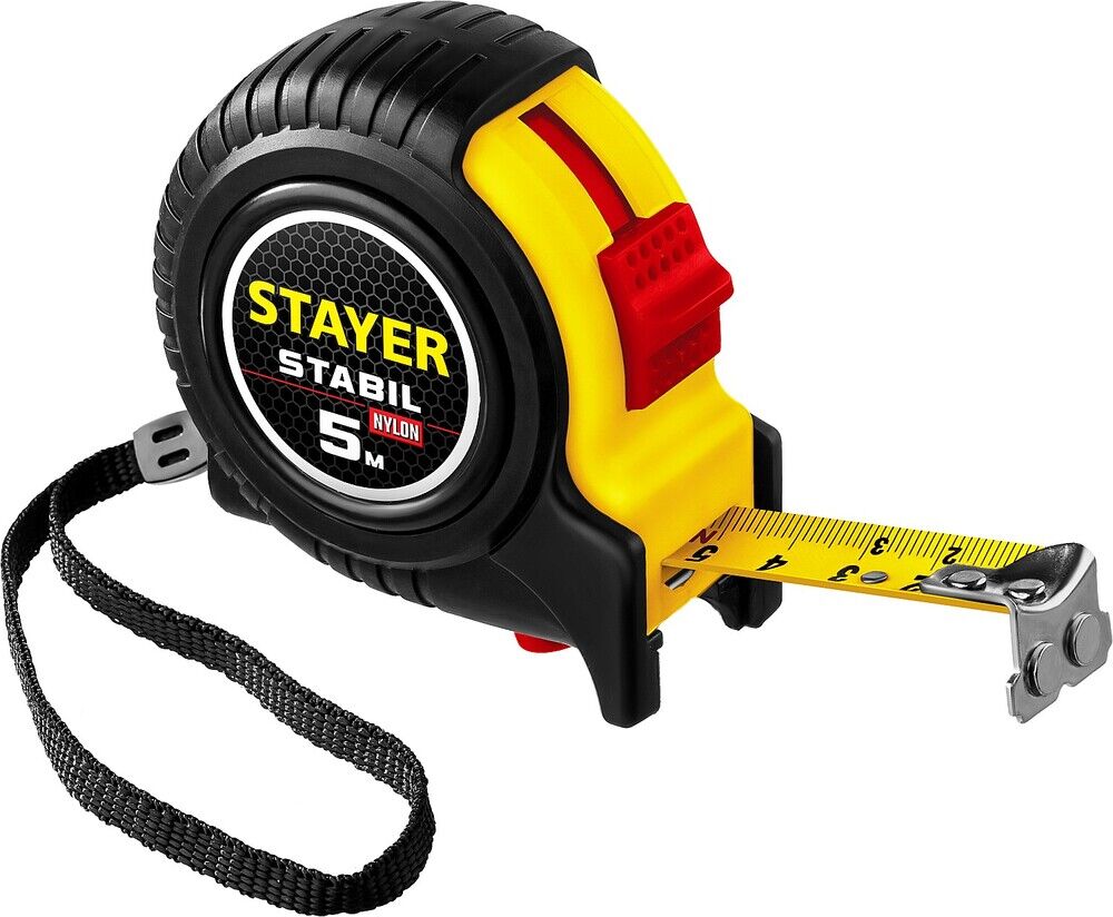 STAYER Stabil, 5 м х 19 мм, рулетка с двухсторонней шкалой, Professional (34131-05) 34131-05_z02