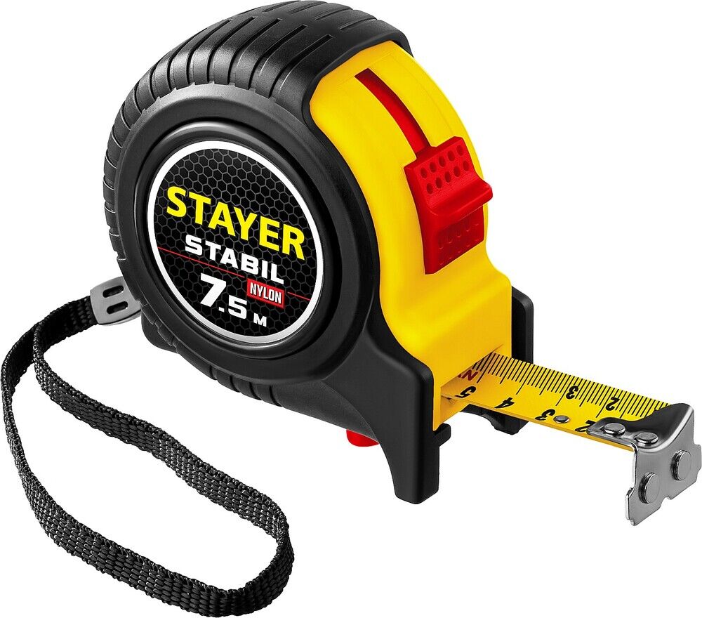 STAYER Stabil, 7.5 м х 25 мм, рулетка с двухсторонней шкалой, Professional (34131-075) 34131-075_z02