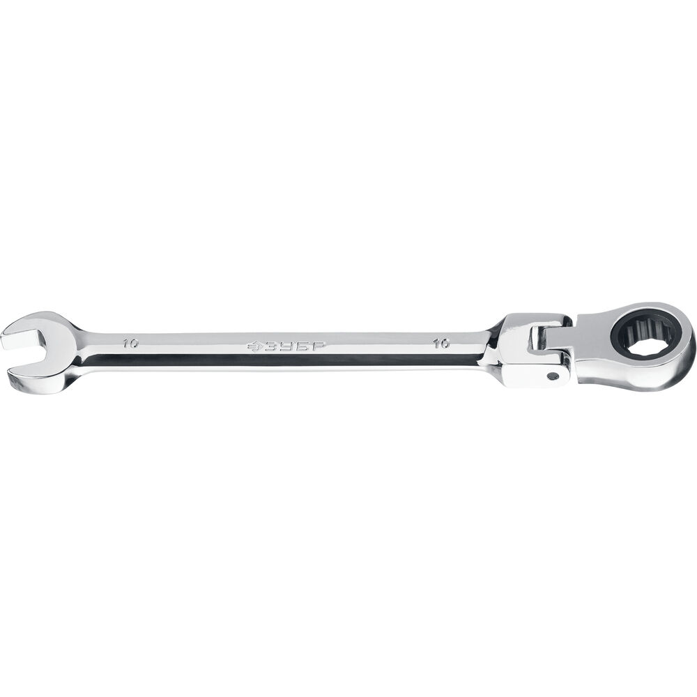 ЗУБР 10 мм, шарнирный трещоточный гаечный ключ, Профессионал (27101-10) Зубр