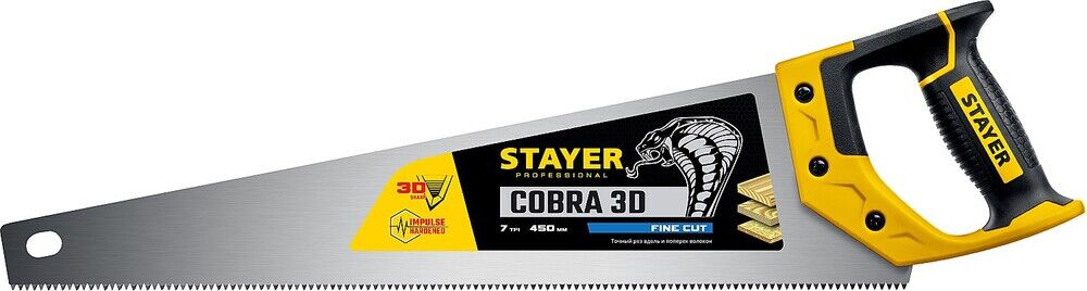 STAYER Cobra 3D, 450 мм, универсальная ножовка, Professional (1512-45) 1512-45_z01