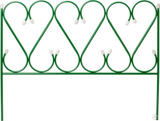 GRINDA РЕНЕССАНС, 50 x 345 см, металлический, стальная труба d 10, 5 секций, декоративный забор (422263) 