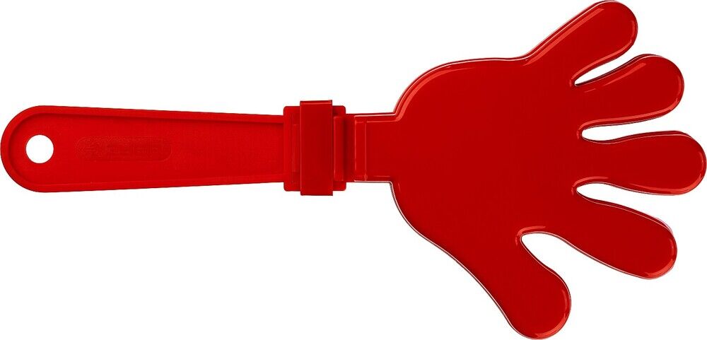 ЗУБР 28 см, пластиковая, красная, ладошка-хлопушка болельщика (69999) Зубр