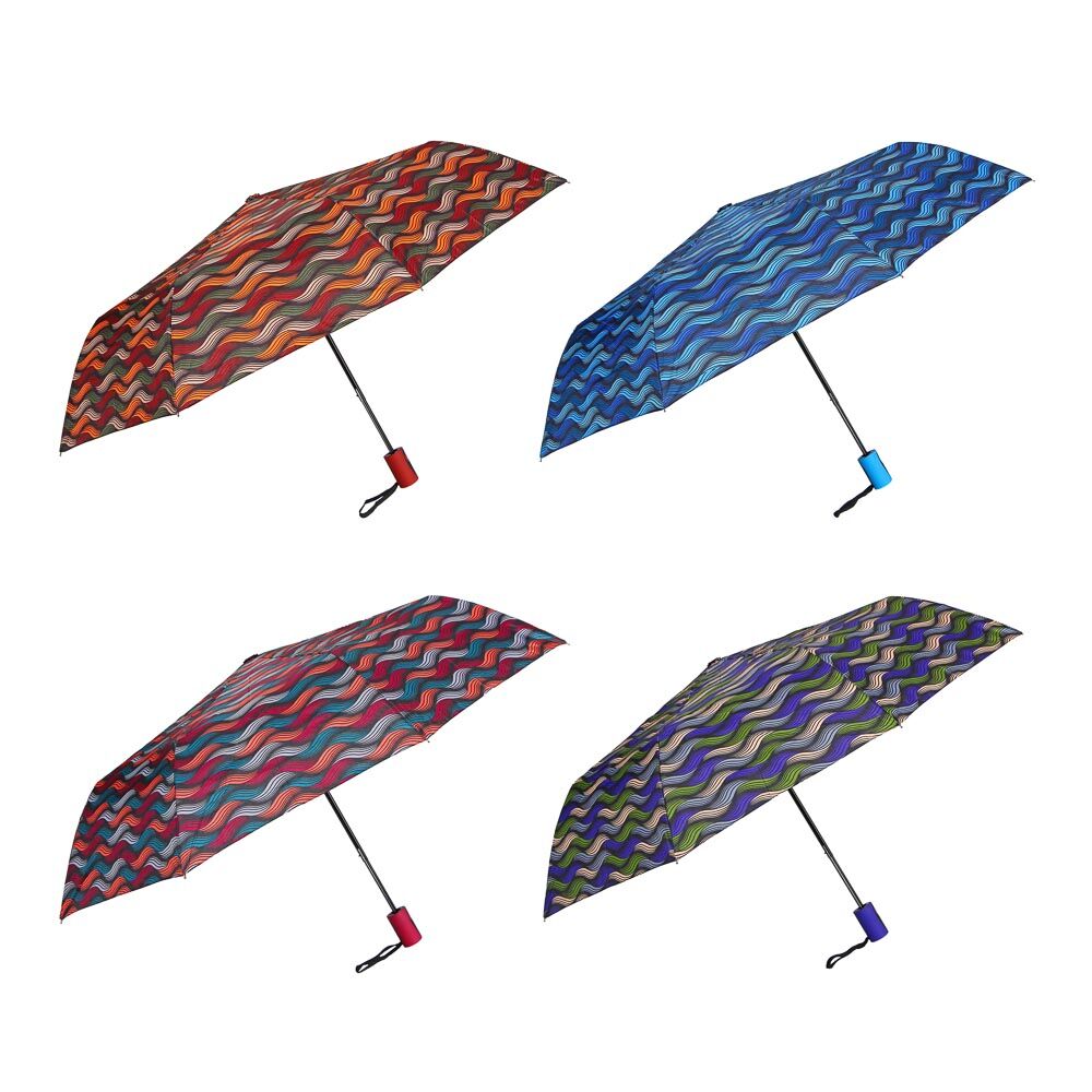 Зонт универсальный, полуавтомат, металл, пластик, полиэстер, 55см, 8 спиц, 4 цвета, 3213A 1
