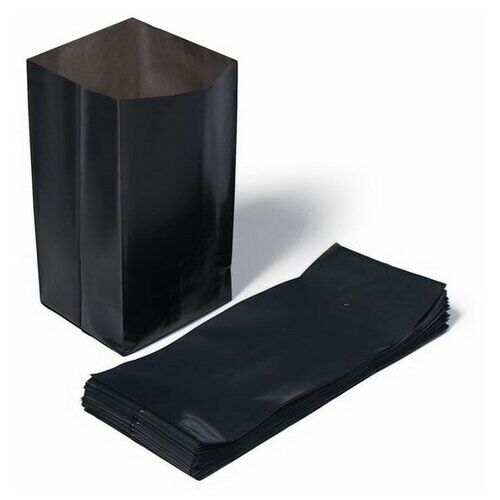 Пакет для рассады, 2 л, 10 x 25 см, полиэтилен толщиной 60 мкм, с перфорацией, чёрный, 50 шт.