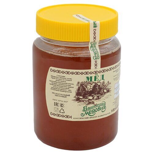 Мёд натуральный Башкирский цветочный "Башкирская медовня" 1000 гр пластик