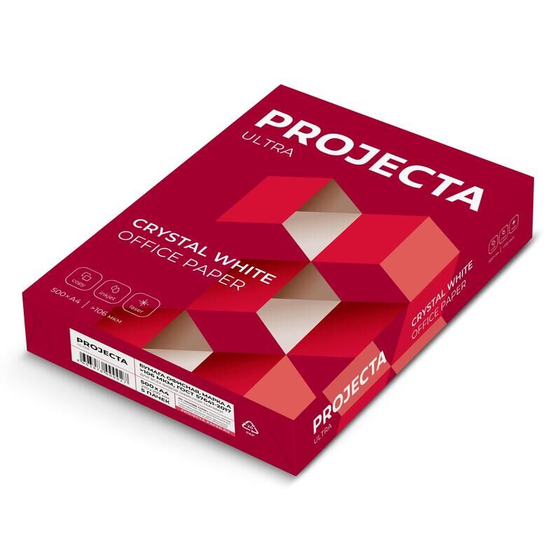 Бумага для офисной техники Projecta Ultra (А4, марка А, 80 г/кв.м, 500 листов)