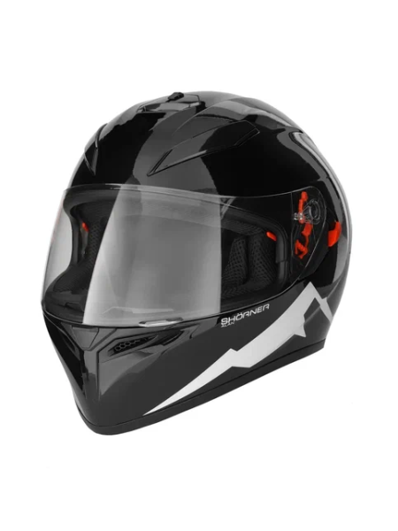 Шлем мото закрытый SHORNER FP908 черный Shorner