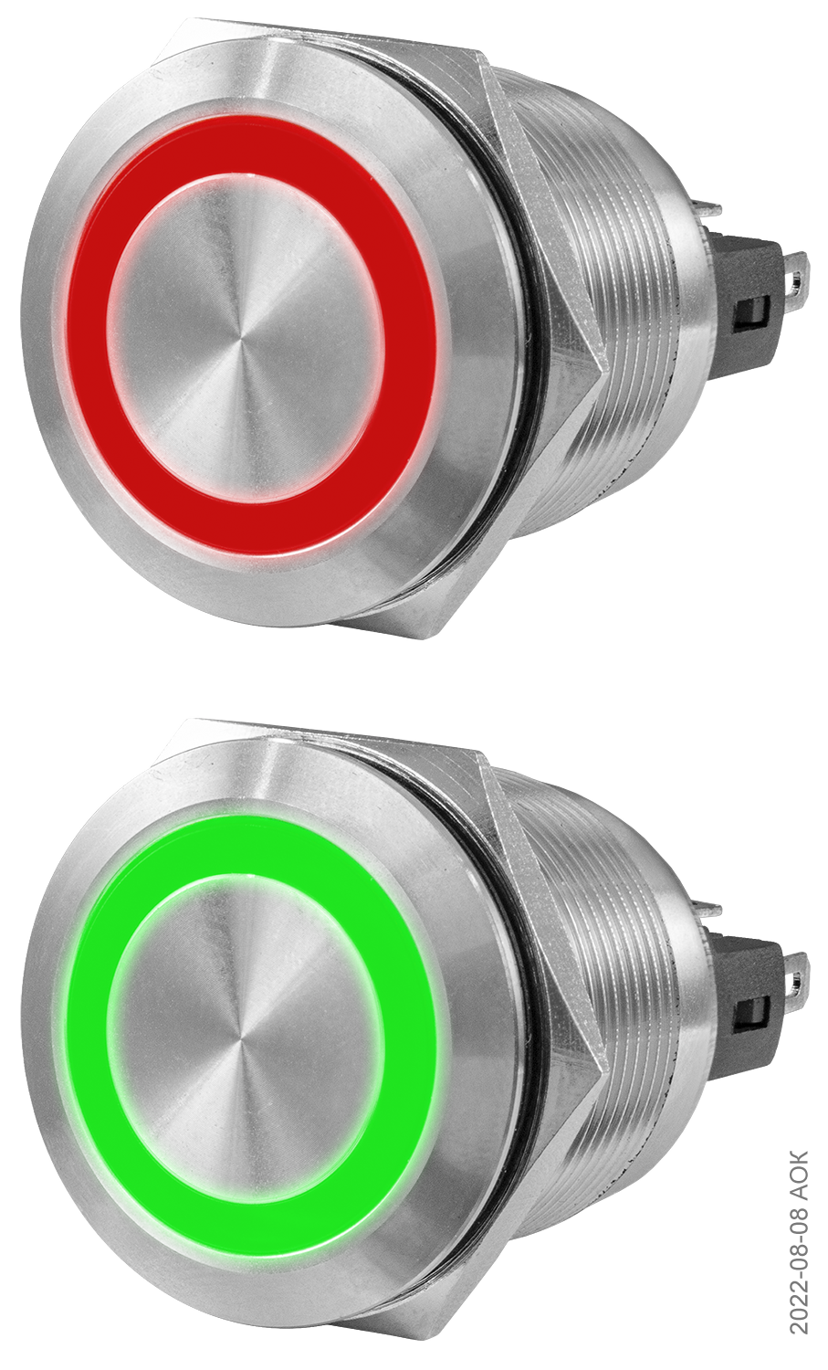 Кнопка металлическая 22 мм антивандальная с подсветкой SD16-V-22IFS