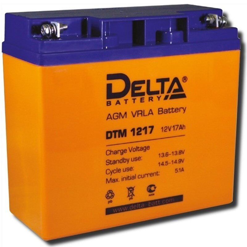 Аккумулятор АКБ 12 В 17 А.ч Delta DTM 1217