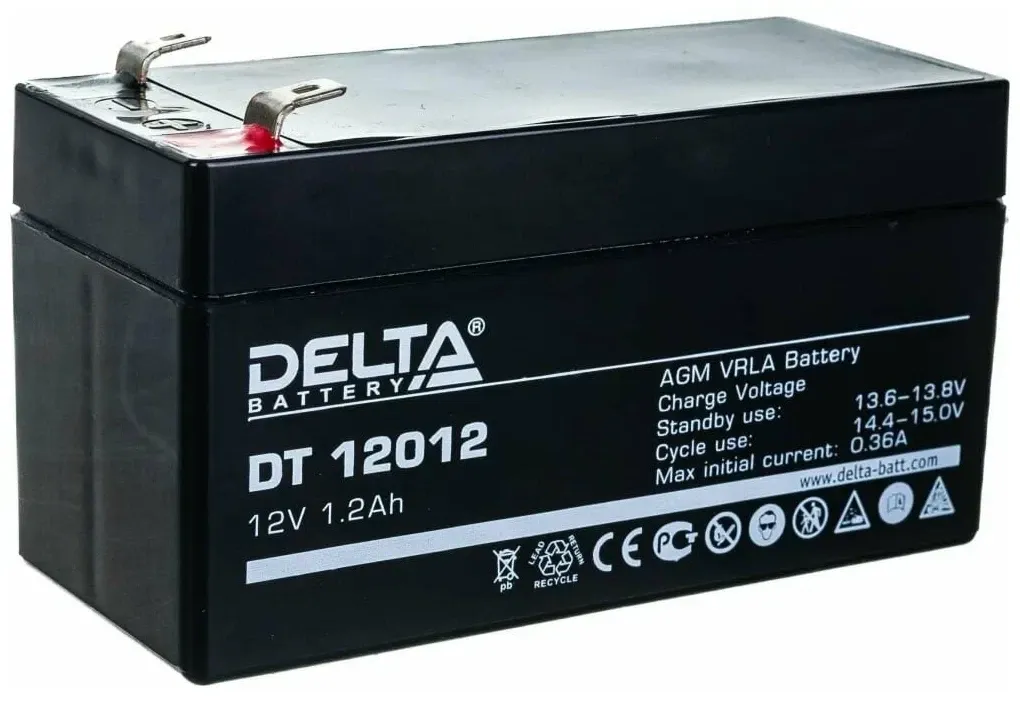 Аккумулятор 12 В 1.2А.ч Delta DT 12012
